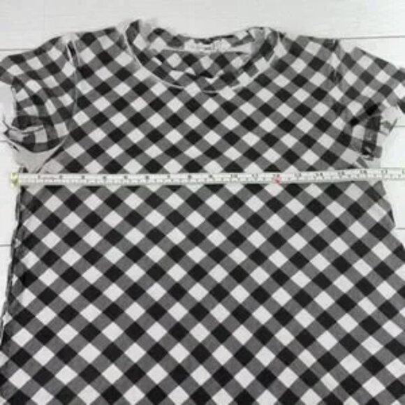 Rag and Bone Black White Plaid Tee Size Small - Picture 3 of 3